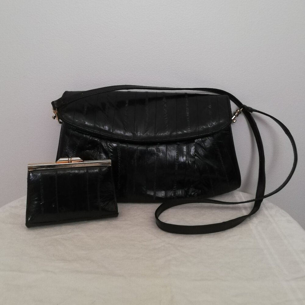 Vintage eel skin crossbody purse + matching wallet – Eelgant Leathers